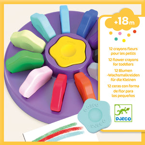 Toddler Flower Crayons 12 pk- Djeco